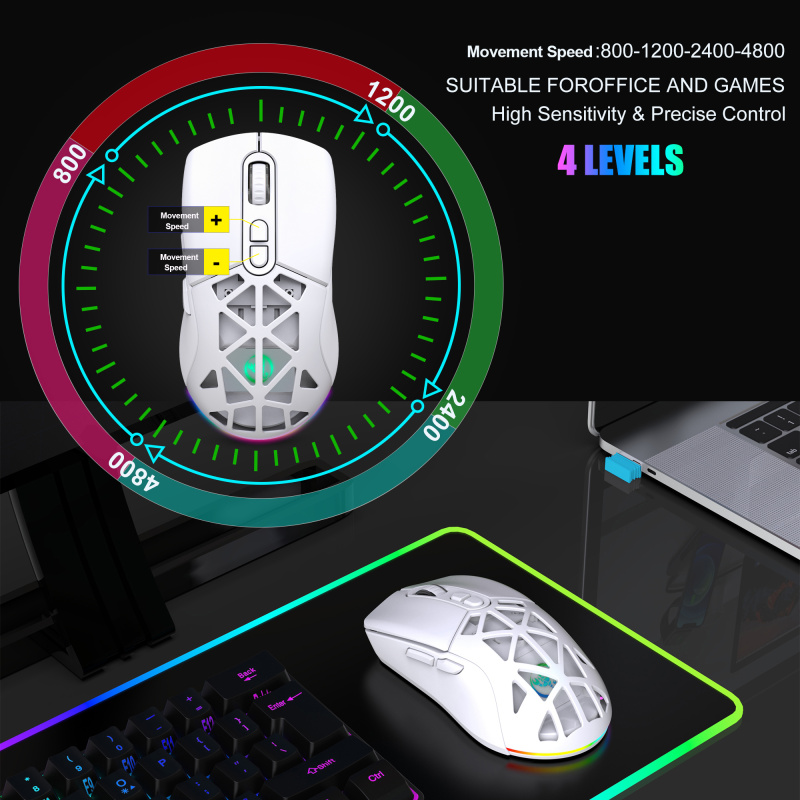 2.4G+Bluetooth 5.1 wireless dual-mode gaming mouse